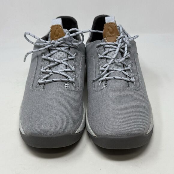 Olukai Nanea Li Shoes Mens 10 Gray Canvas Casual Comfort Lace Up Low Sneakers - Picture 5 of 14